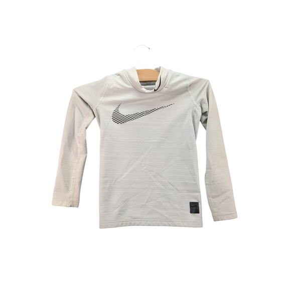 Boys Nike Pro Dri-Fit Fitted Shirt Size M White Athletic Swoosh Logo - Picture 1 of 13